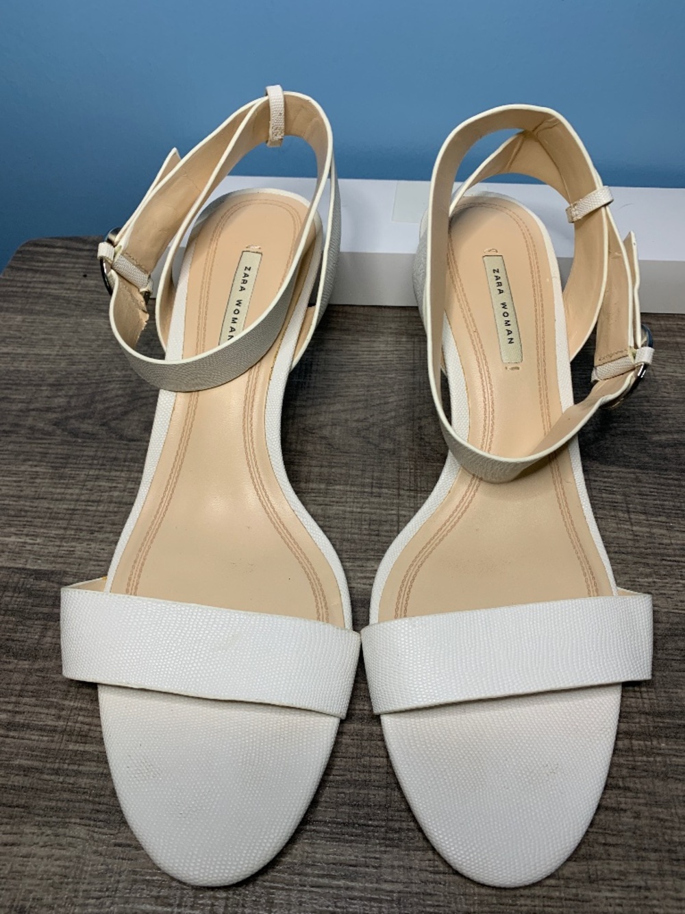 Zara Woman strappy sandals in white